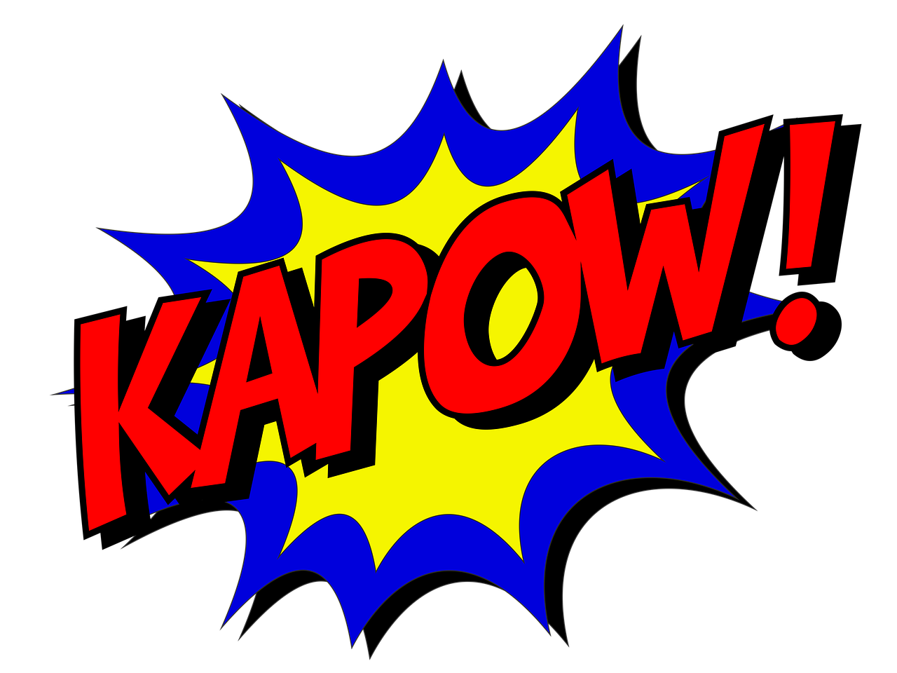kapow in comics style lettering